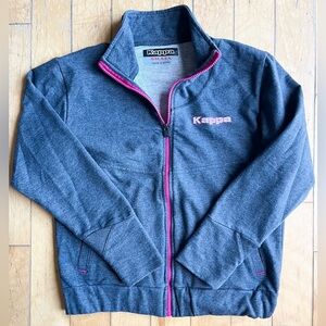 Kappa Gray and Pink Zip-Up Jacket Size Small